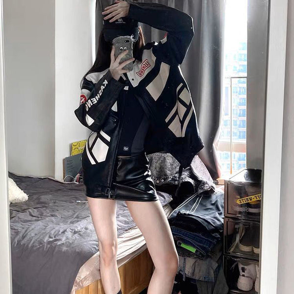 Rev Up Your Style with the White Motorcycle Baseball Jacket