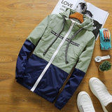 Fashion Colorblock Couple Jacket Coat