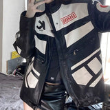 White Motorcycle Baseball Jacket
