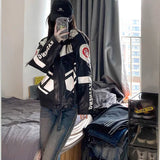 White Motorcycle Baseball Jacket